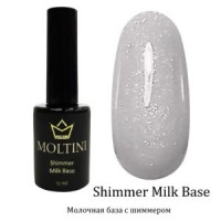 Камуфлирующая каучуковая база Moltini Shimmer Milk Base Strong, 12 ml