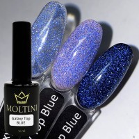 Топ Moltini Galaxy Top BLUE No Wipe, 12 ml (светоотражающий)