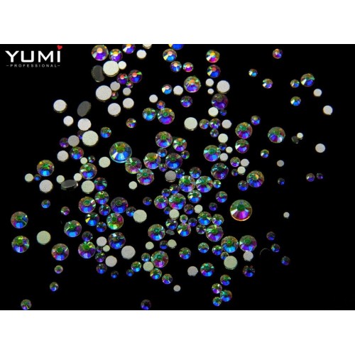 Стразы стекло Mix размер 720  шт Голография YUMI Professional