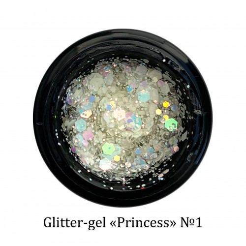 Гель-лак Glitter-Gel PRINCESS 001 баночка 6 мл