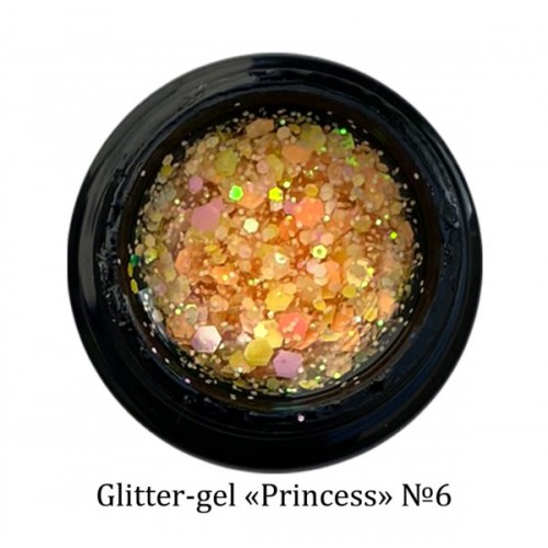 Гель-лак Glitter-Gel PRINCESS 006 баночка 6 мл