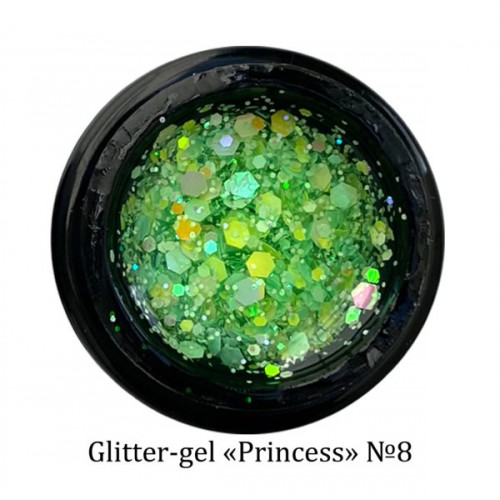 Гель-лак Glitter-Gel PRINCESS 008 баночка 6 мл