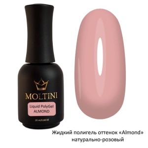 Жидкий Полигель Moltini “ALMOND” Натурально-розовый, 20 мл.